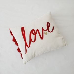 Love Accent Pillow in Red and White